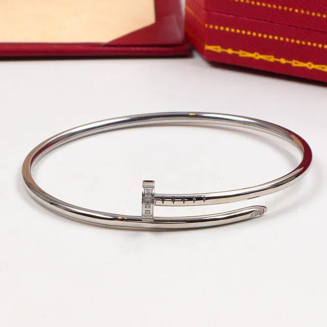 Cartier Juste un Clou Gold Silver Nail-Motif Clasp Open Bangle Bracelet 7