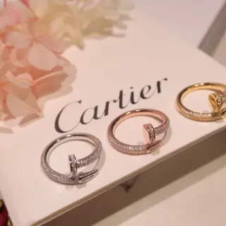 Cartier Juste un Clou Gold Silver Pavé-Diamond Encrusted Nail-Motif Ring