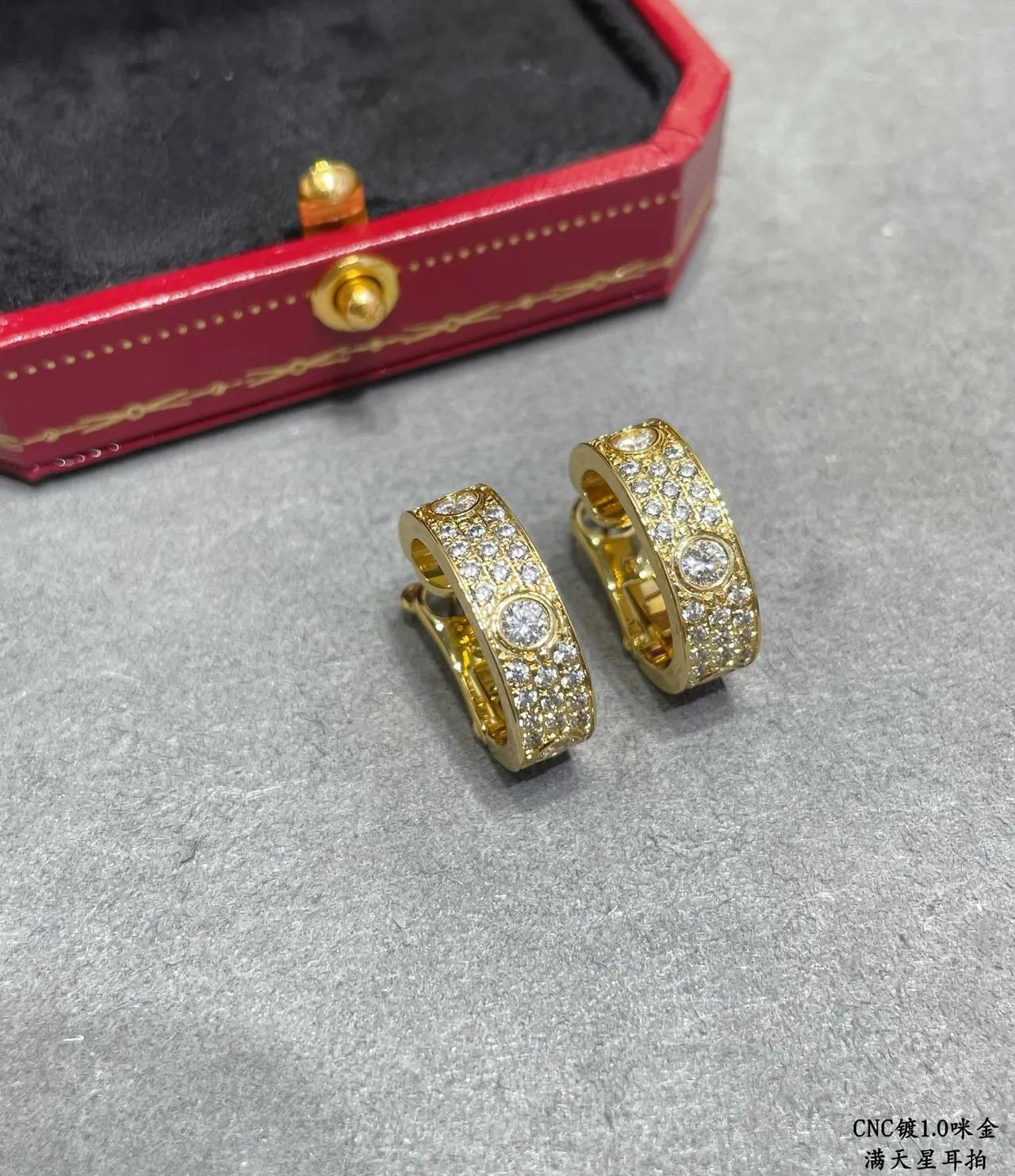 Cartier Juste un Clou Oro Plata Pavé-Set Aros 7