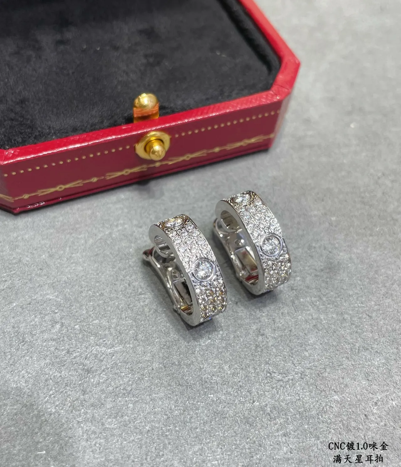 Cartier Juste un Clou Oro Plata Pavé-Set Aros 8