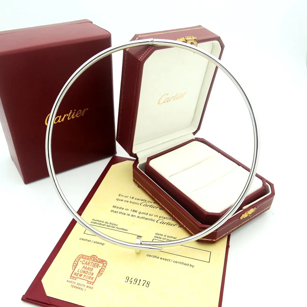 Cartier Juste un Clou Gold Silver Thin Circular Bangle Screw-Head Clasp Bracelet 3