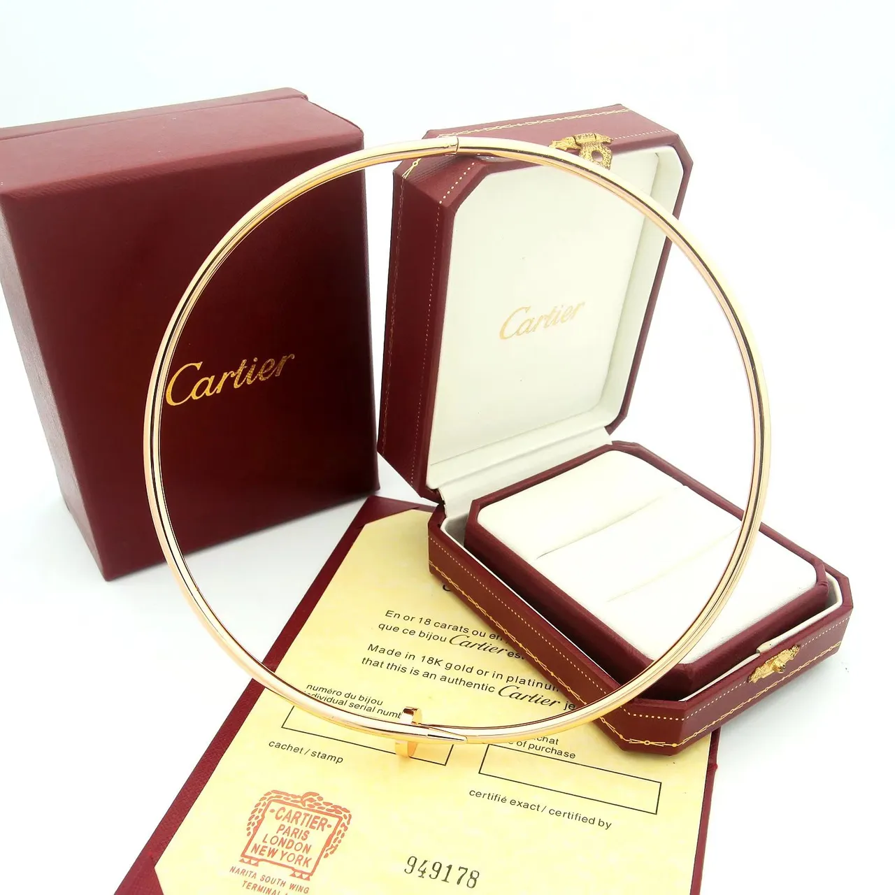 Cartier Juste un Clou Gold Silver Thin Circular Bangle Screw-Head Clasp Bracelet 4