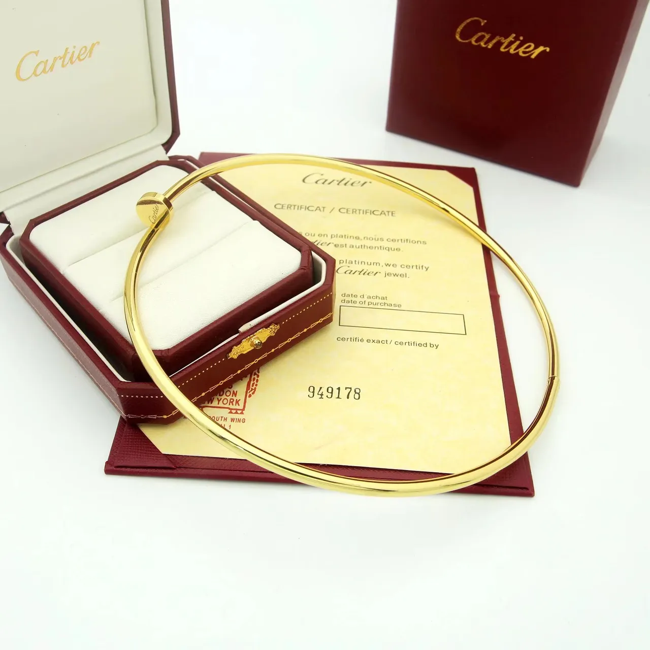 Cartier Juste un Clou Gold Silver Thin Circular Bangle Screw-Head Clasp Bracelet 6