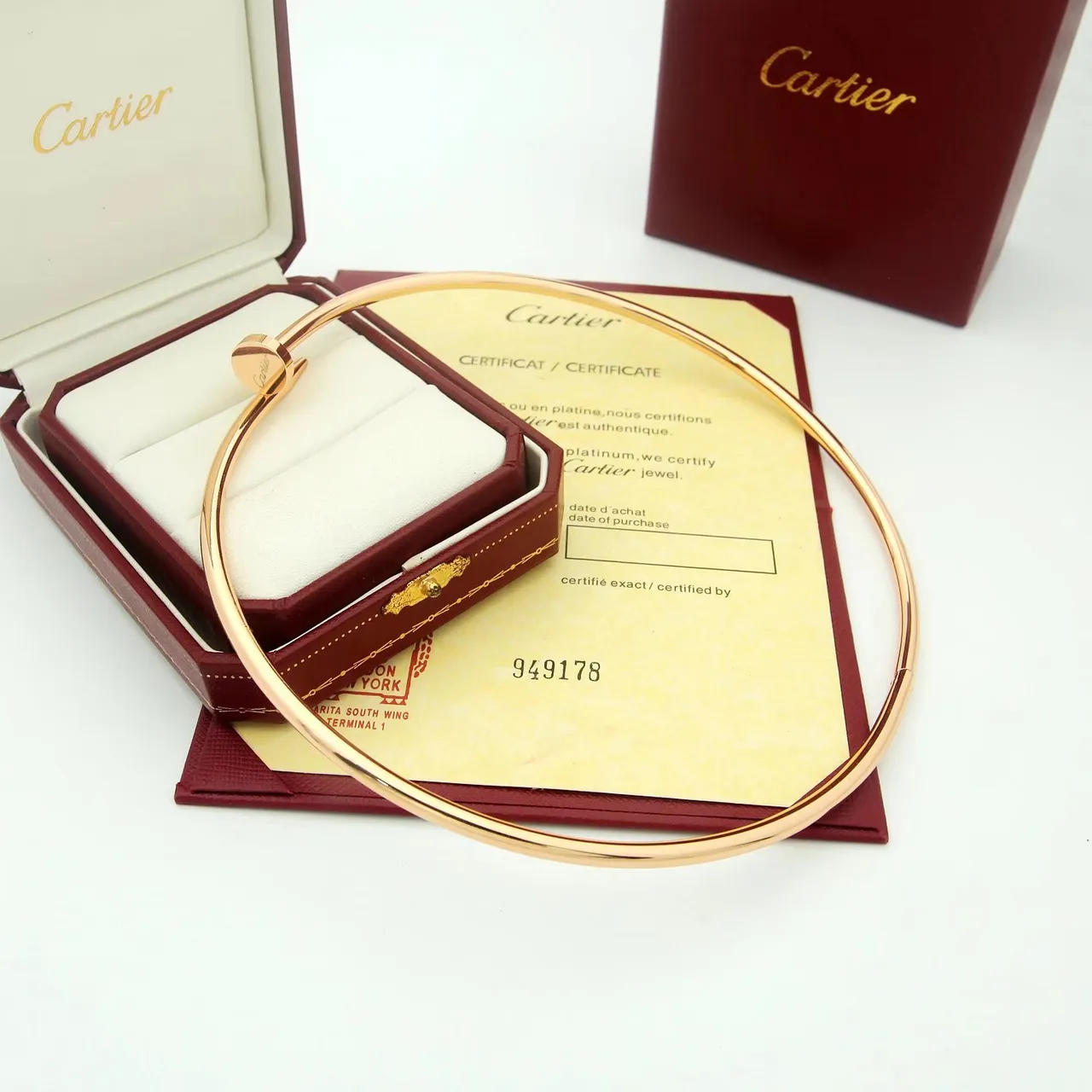 Cartier Juste un Clou Gold Silver Thin Circular Bangle Screw-Head Clasp Bracelet 8