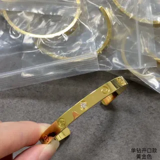 Cartier Juste un Clou একক হীরা সোনার রং খোলা ব্যাঙ্গল ব্রেসলেট