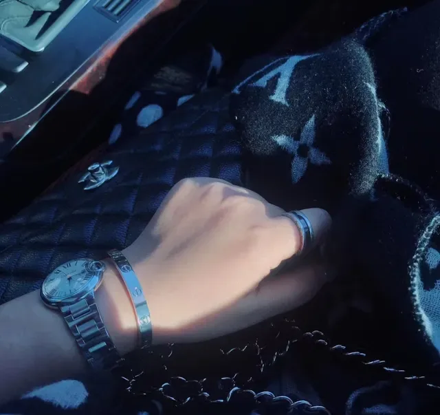Pulseira Cartier Love Prata e Dourado Polido com Bisagra e Motivo de Parafuso Pulseiras 7
