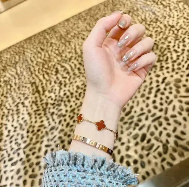 Pulseira Cartier Love Prata e Dourado Polido com Bisagra e Motivo de Parafuso Pulseiras 9