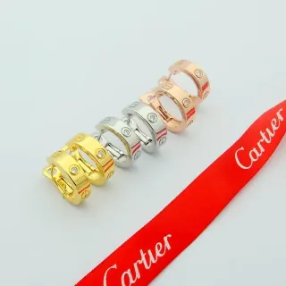 Cartier Love أقراط ذهبية فضية حلقة مع صمام نمط المسمار