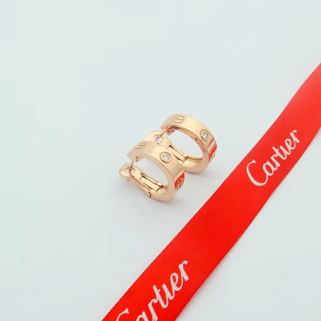 Cartier Love Gold Silver Hinged Hoop Screw-Motif Earrings 3
