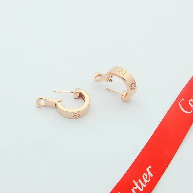 Cartier Love Gold Silver Hinged Hoop Screw-Motif Earrings 4
