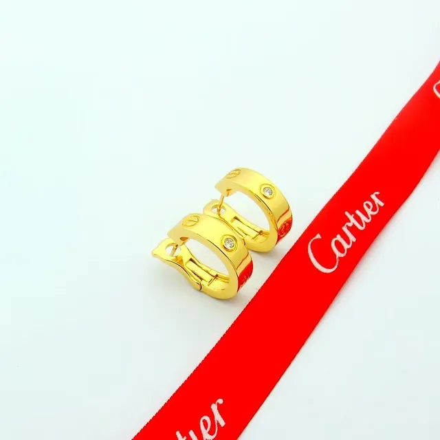 Cartier Love Gold Silver Hinged Hoop Screw-Motif Earrings 5
