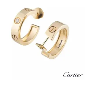 Cartier Love Gold Silver Hinged Hoop Screw-Motif Earrings 9