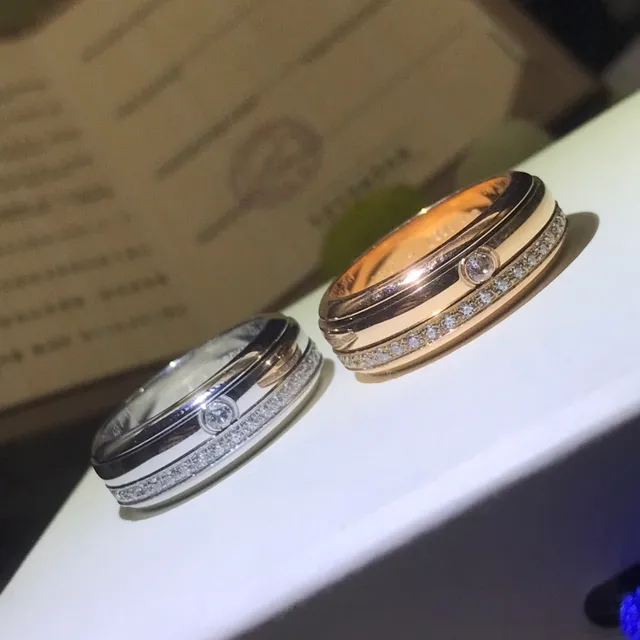 Cartier Love 金银 堆叠 双带 Pavé-Set 侧边通道 戒指 4