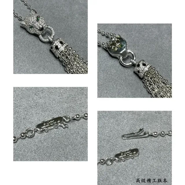 قلادة Cartier Panthère de Cartier تاسل فضي وذهبي 4
