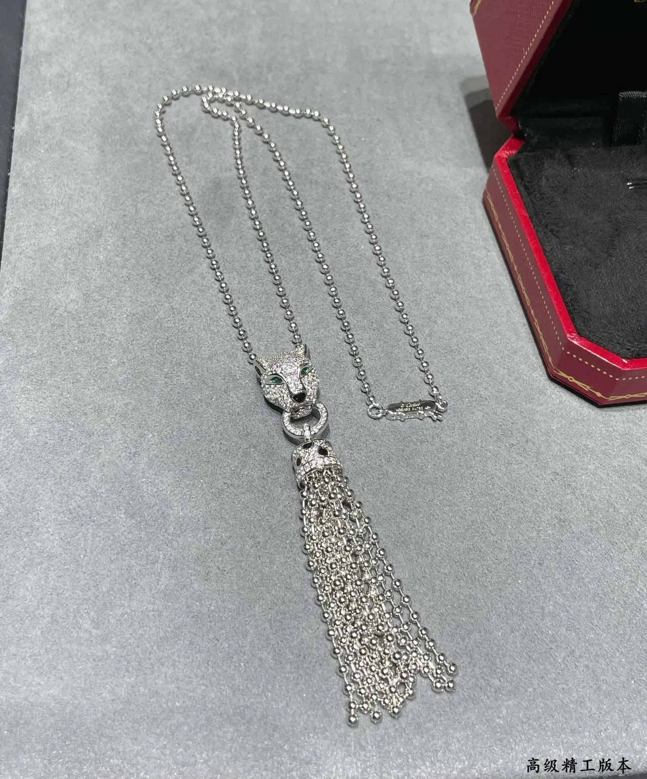 قلادة Cartier Panthère de Cartier تاسل فضي وذهبي 5