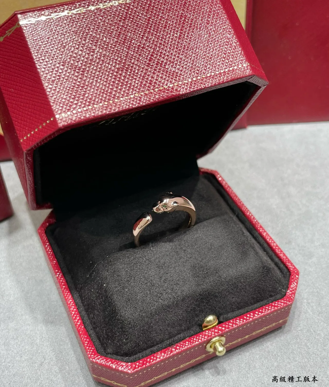 Cartier Panthère Gold Silver Panther Head Motif Open Adjustable Band Ring 9