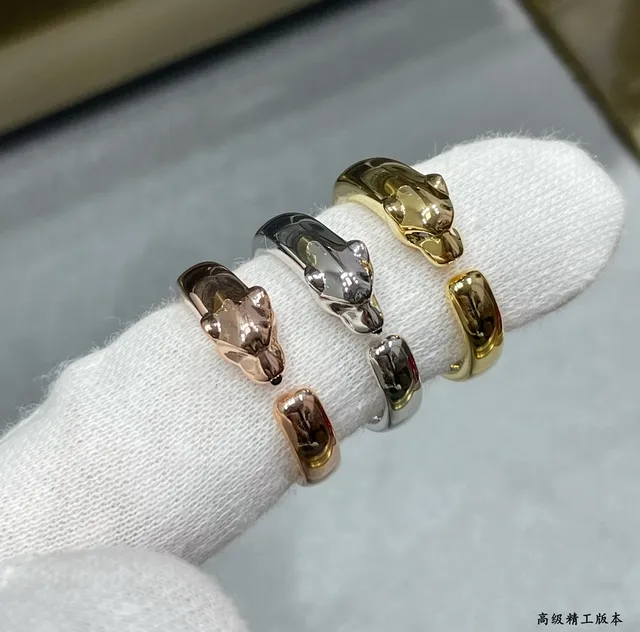 Cartier Panthère Gold Silver Panther Head Motif Open Adjustable Band Ring 4