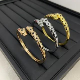 Cartier Panthère Gold Silver Panther-Head Terminal Spotted Motif Bracelet