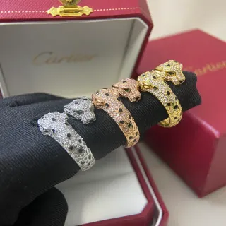 Cartier Panthère Panther Head Pavé Diamond Onyx Ring