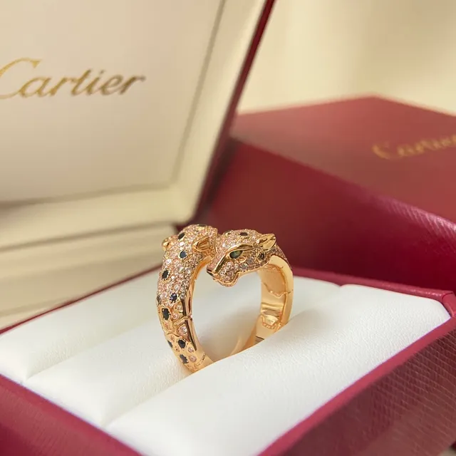 Anel Cartier Panthère Cabeça de Panther Pavé Diamond Onyx 5