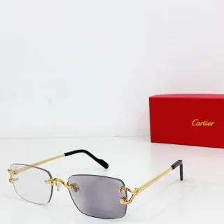 Cartier Rimless Gold-Tone Gradient Gray Sunglasses