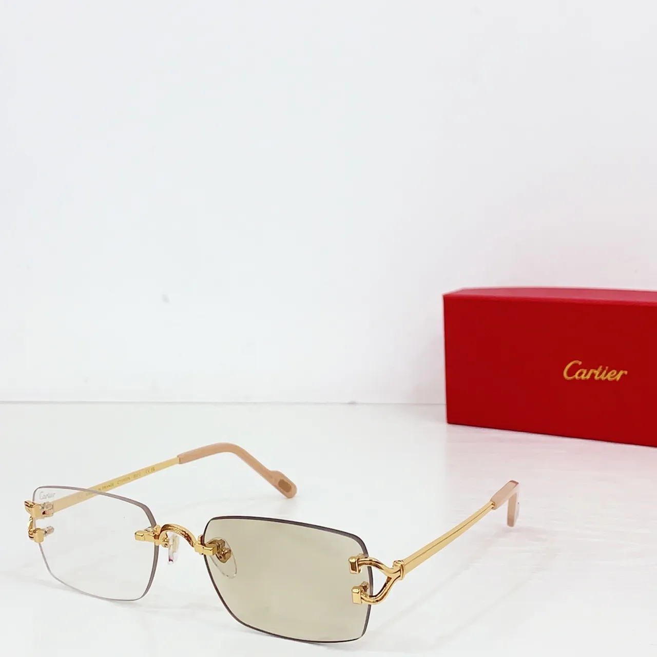 Cartier Rimless Gold-Tone Gradient Gray Sunglasses 9