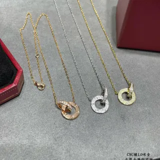 قلادة Cartier Trinity-Inspired Pavé الماس الدوائر المتشابكة