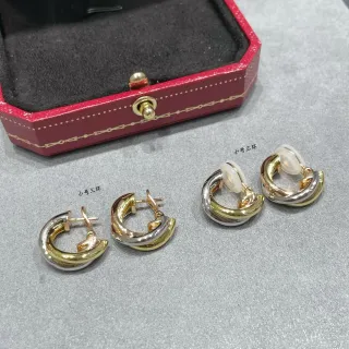 Cartier Trinity Small Three-Ring Two-Tone Gold Hoop Earrings
