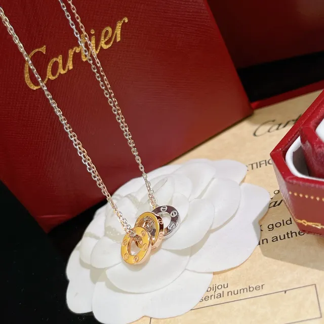 Cartier Trinity قلادة ثلاث حلقات متشابكة 8