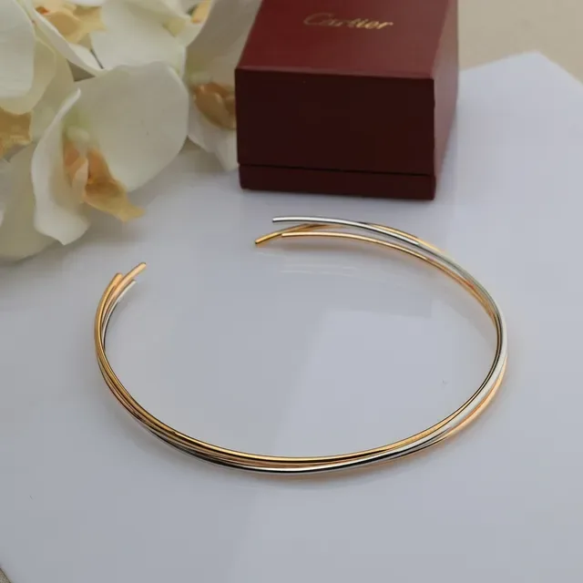 Cartier Trinity Triple-Tone Open Cuff Bracelet 6