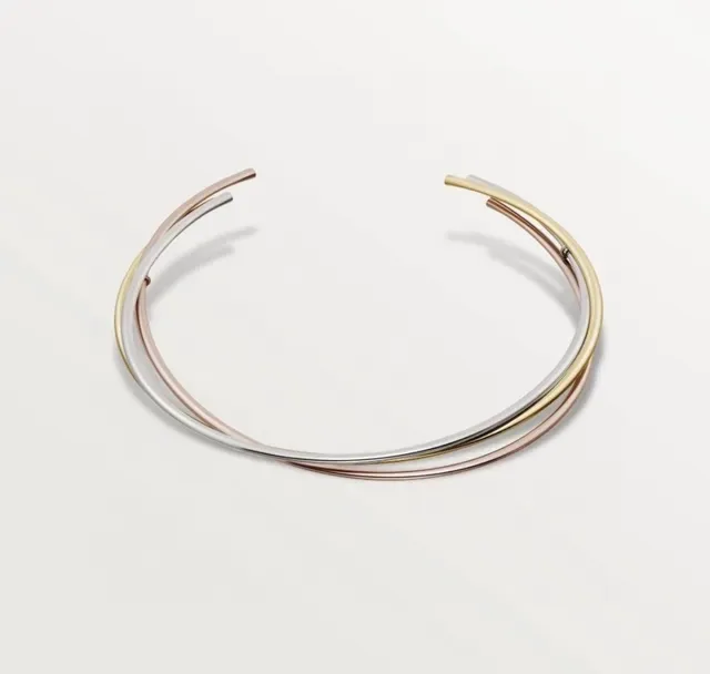 Cartier Trinity Triple-Tone Open Cuff Bracelet 7