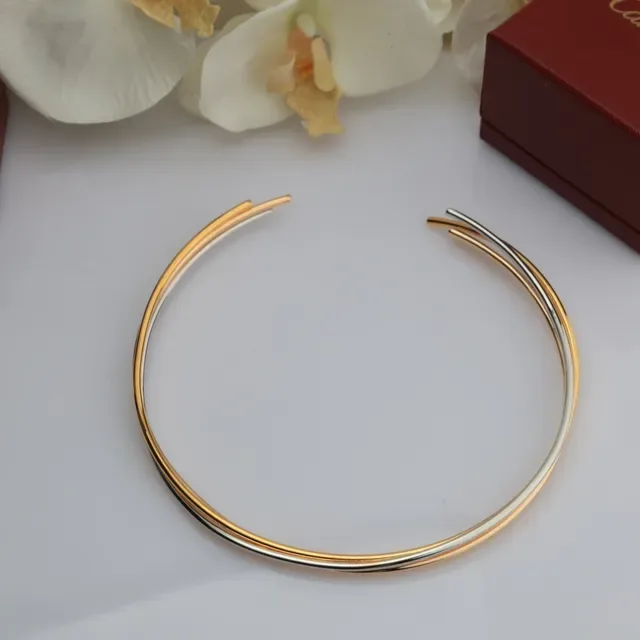 Cartier Trinity Triple-Tone Open Cuff Bracelet 9