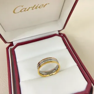 কার্টিয়ার টু-টোন গ্রুভড ব্যান্ড রিং