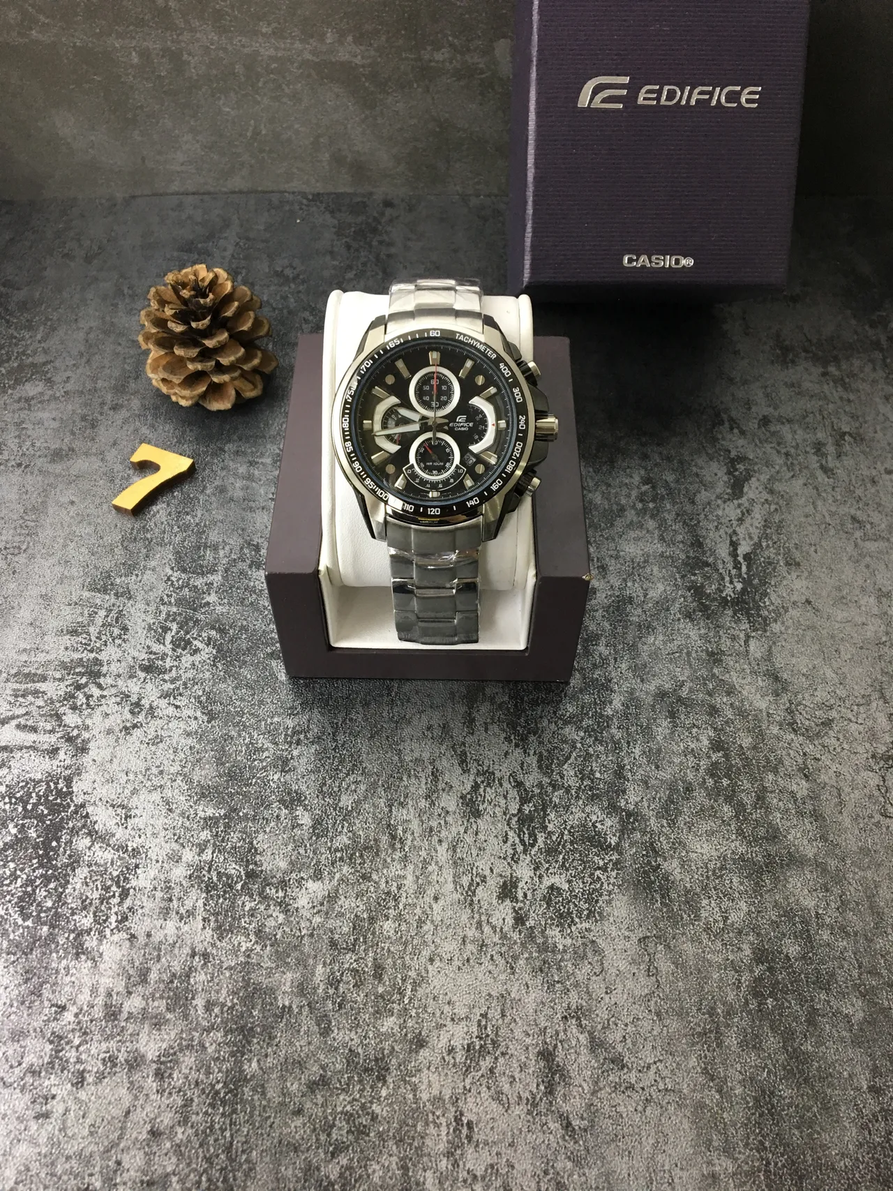 Casio Edifice Chronograph Black Dial Stainless Steel Sports Watch 2