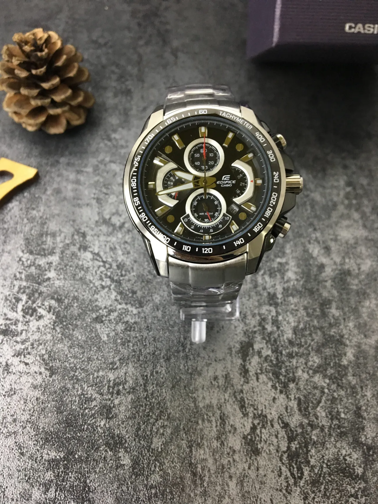 Casio Edifice Chronograph Black Dial Stainless Steel Sports Watch 4