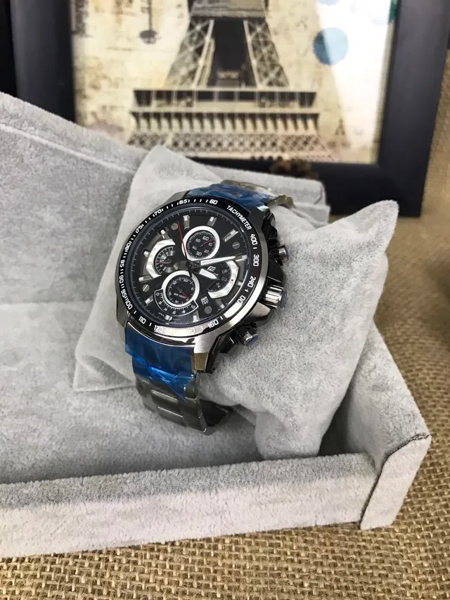 Casio Edifice Chronograph Black Dial Stainless Steel Sports Watch 8