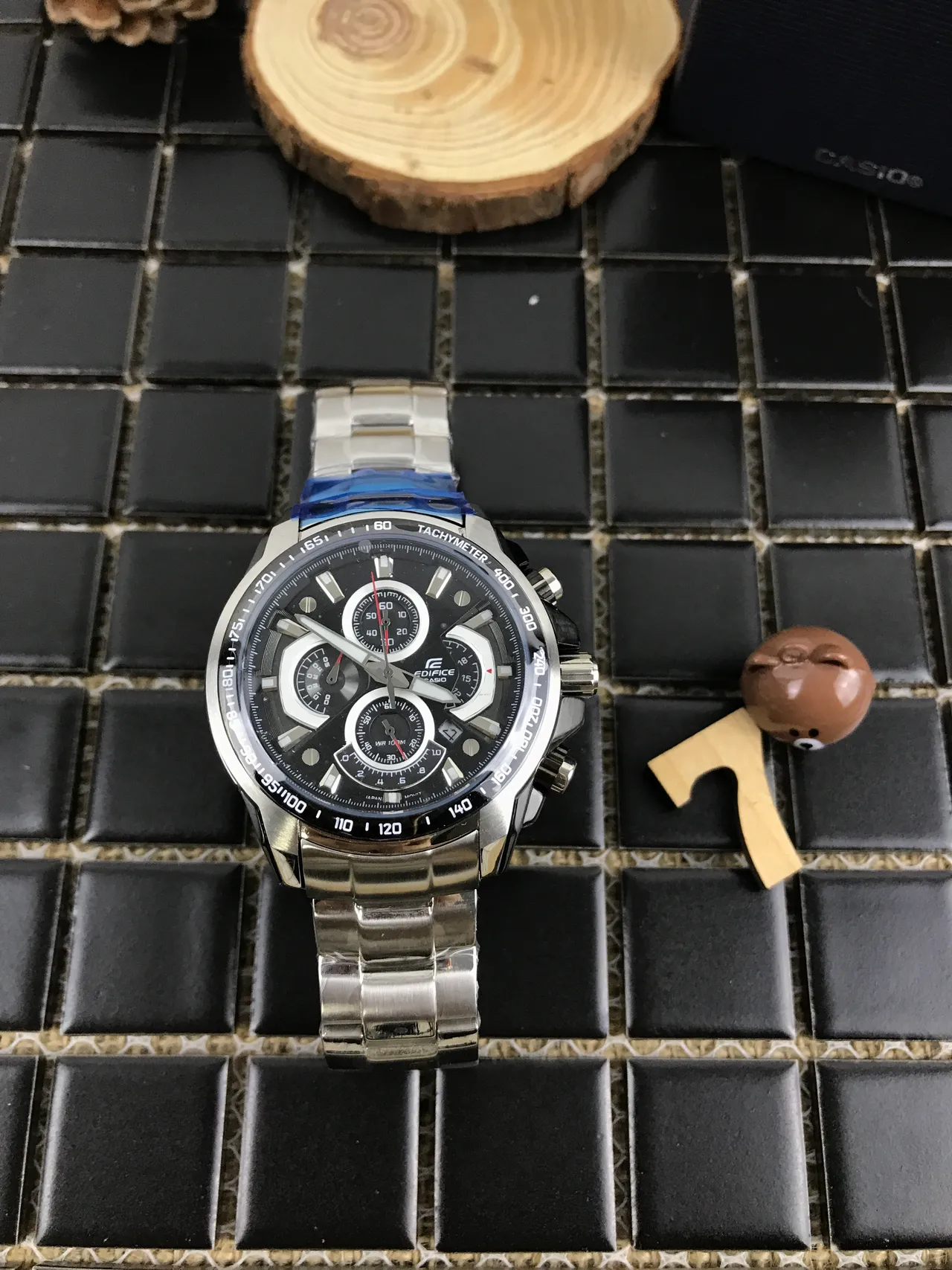 Casio Edifice Chronograph Black Dial Stainless Steel Sports Watch 9