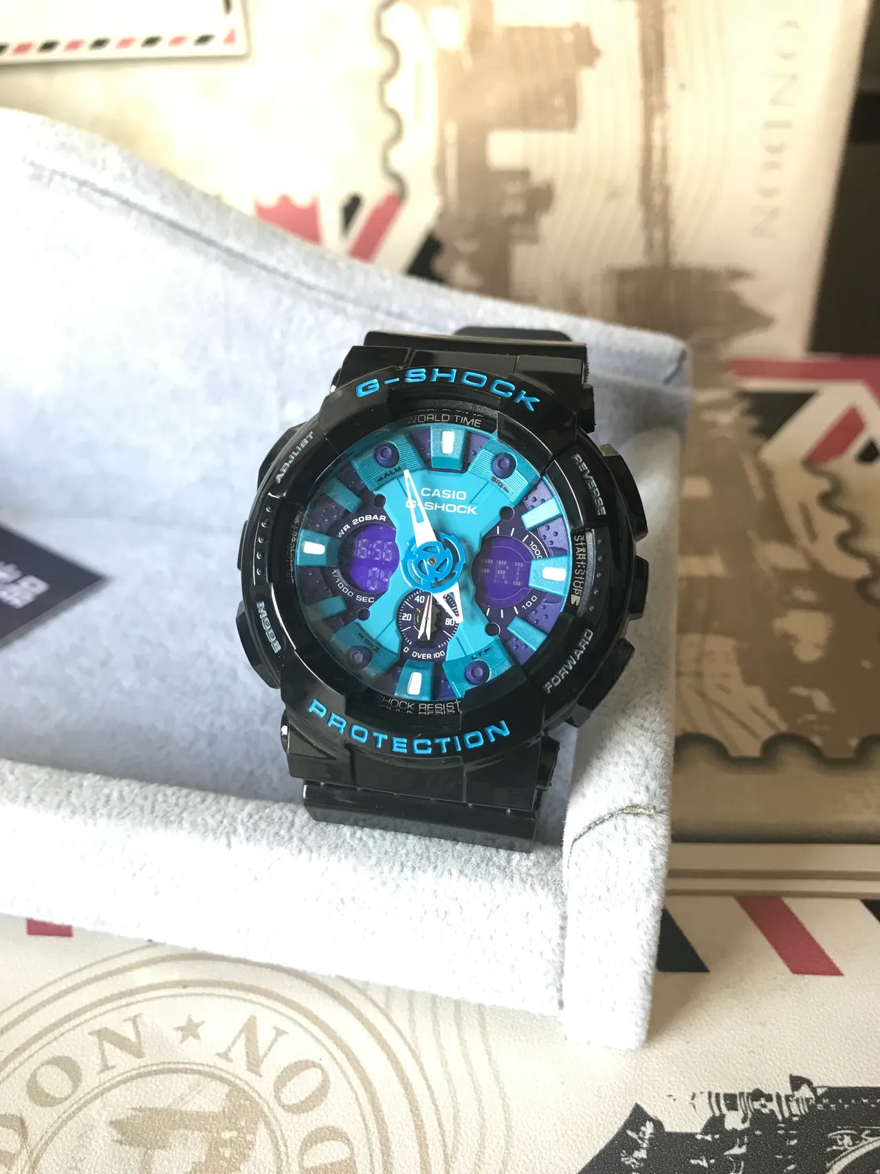 Casio G-Shock GA-100 蓝紫分层表盘 运动手表 9