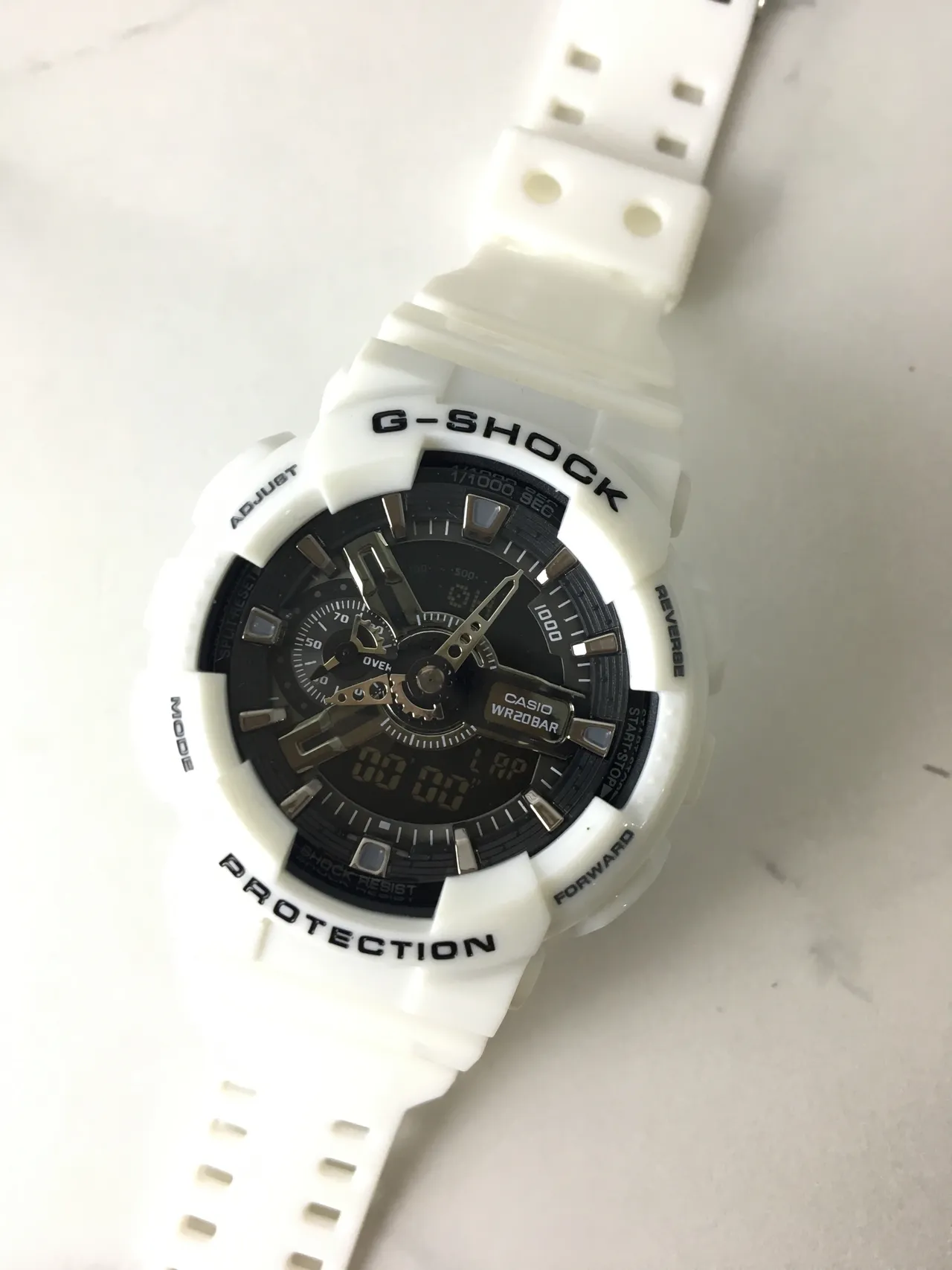 Casio G-Shock GA-100 सफेद और काला खेल घड़ी 5