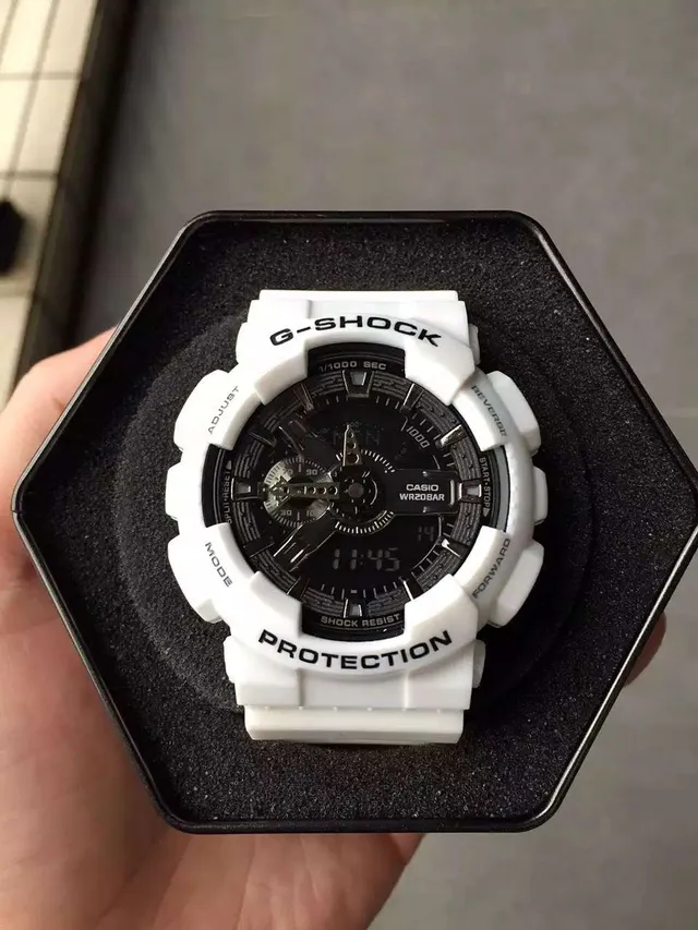 Casio G-Shock GA-100 सफेद और काला खेल घड़ी 14