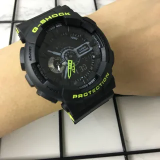 Casio G-Shock GA-110 Black and Lime Green Sports Watch