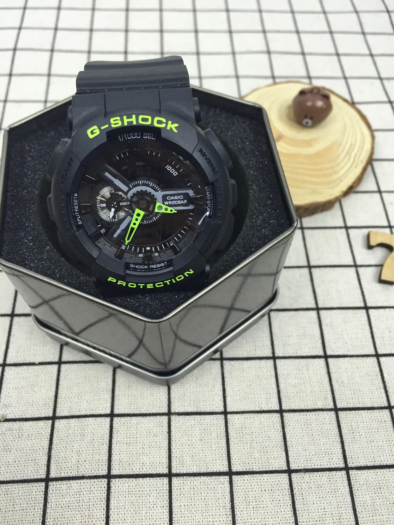 Casio G-Shock GA-110 কালো এবং লেবু সবুজ খেলার ঘড়ি 10