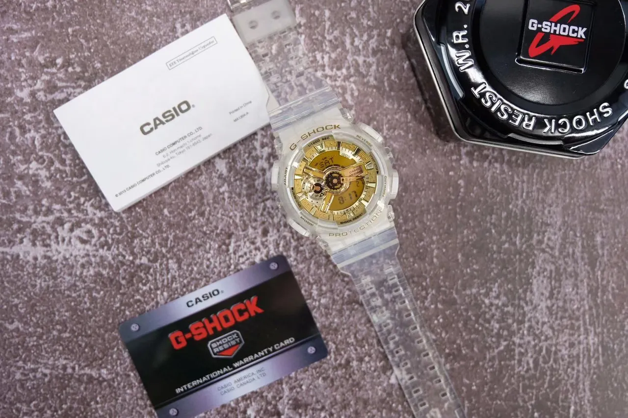 Casio G-Shock GA-110 Transparent Gold Sports Watch 4