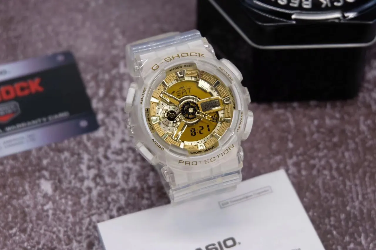 Casio G-Shock GA-110 Transparent Gold Sports Watch 7