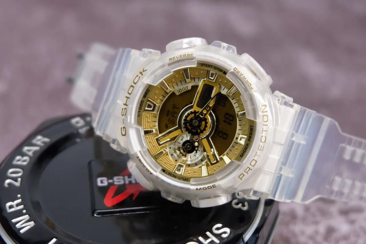 Casio G-Shock GA-110 Transparent Gold Sports Watch 8