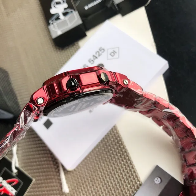 Casio G-Shock GA-2100 ساعة رياضية تيتانيوم شفافة حمراء 2