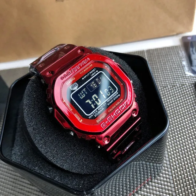 Casio G-Shock GA-2100 ساعة رياضية تيتانيوم شفافة حمراء 6