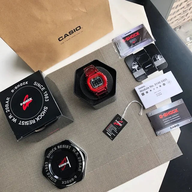 Casio G-Shock GA-2100 ساعة رياضية تيتانيوم شفافة حمراء 8