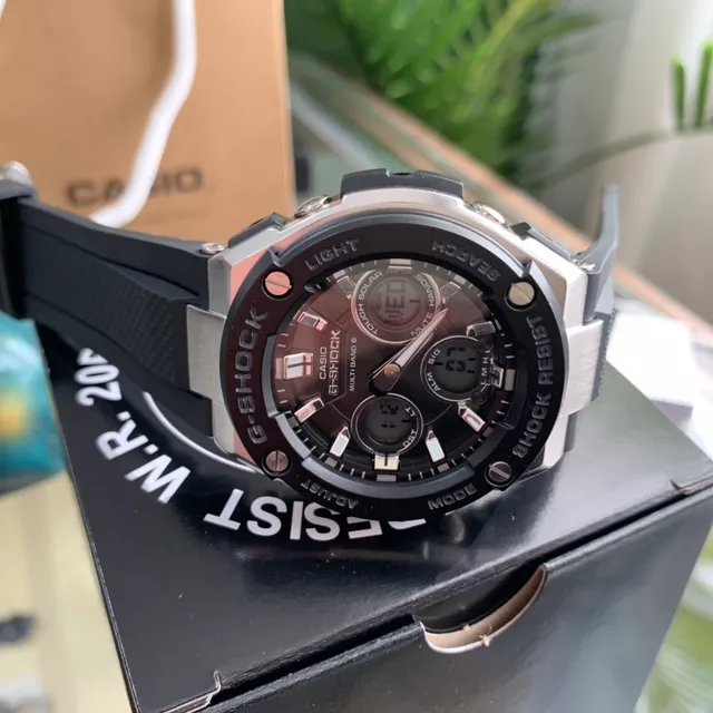 Casio G-Shock GST-B400 काला चांदी हेक्सागोनल स्टेनलेस स्टील केस रेजिन स्ट्रैप खेल का घड़ी 4