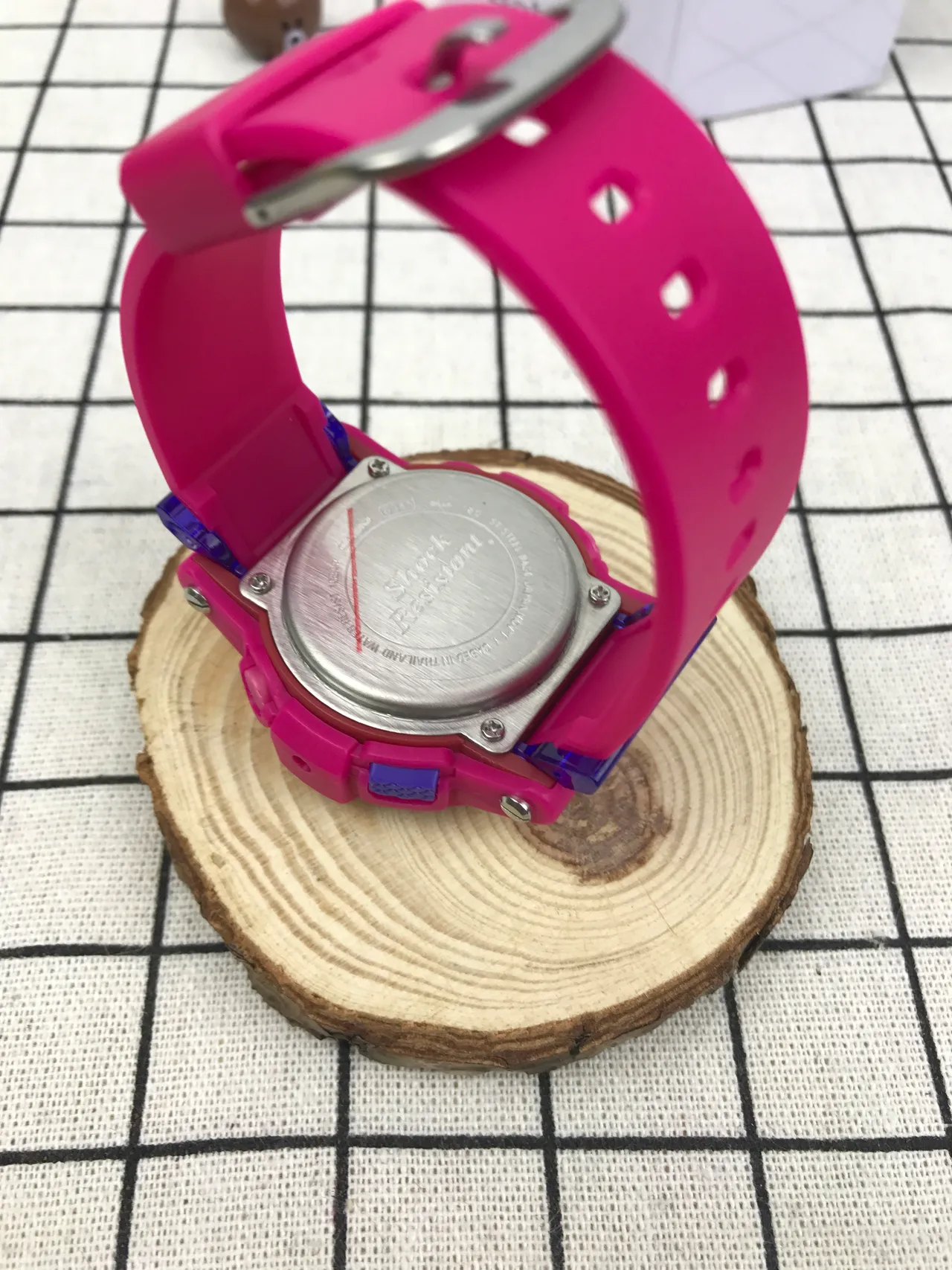 Casio Reloj Analógico-Digital de Resina Rosa y Azul 2